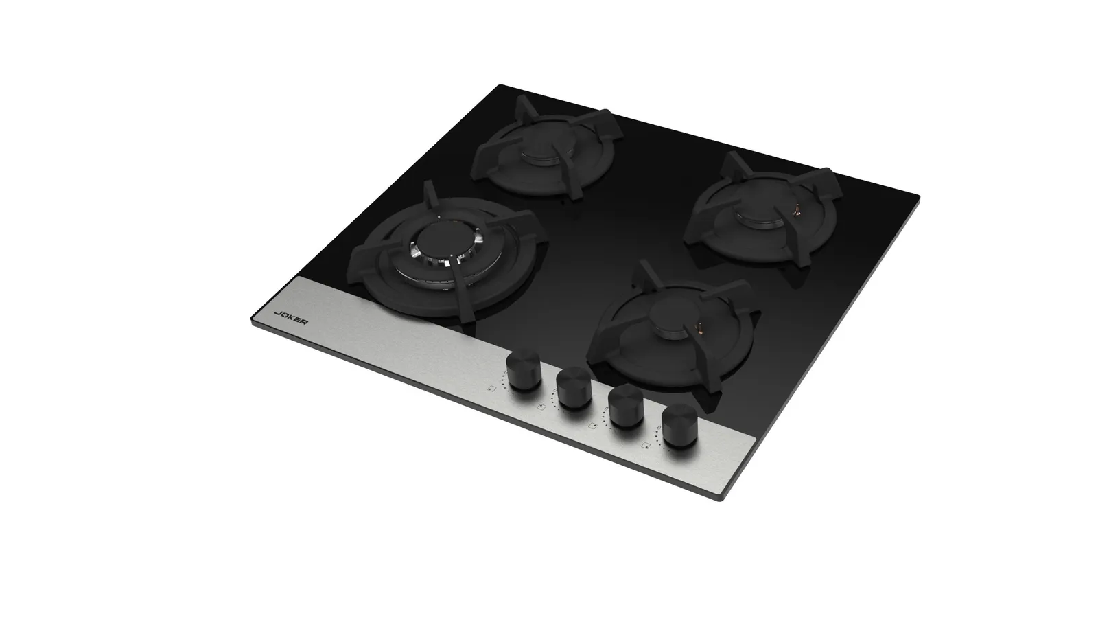 Plaque Gaz Santa 4 Feux 60 cm — Noir & Inox – vue 2