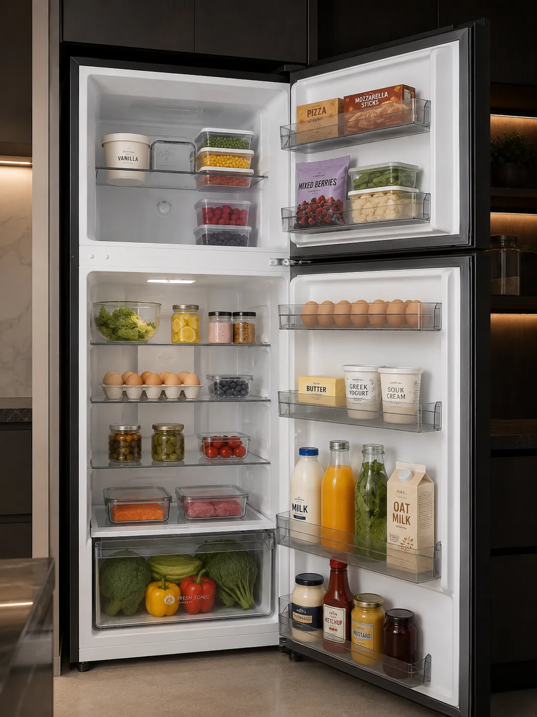 Réfrigérateur No Frost 430 L — Black Glass Inverter – vue 4