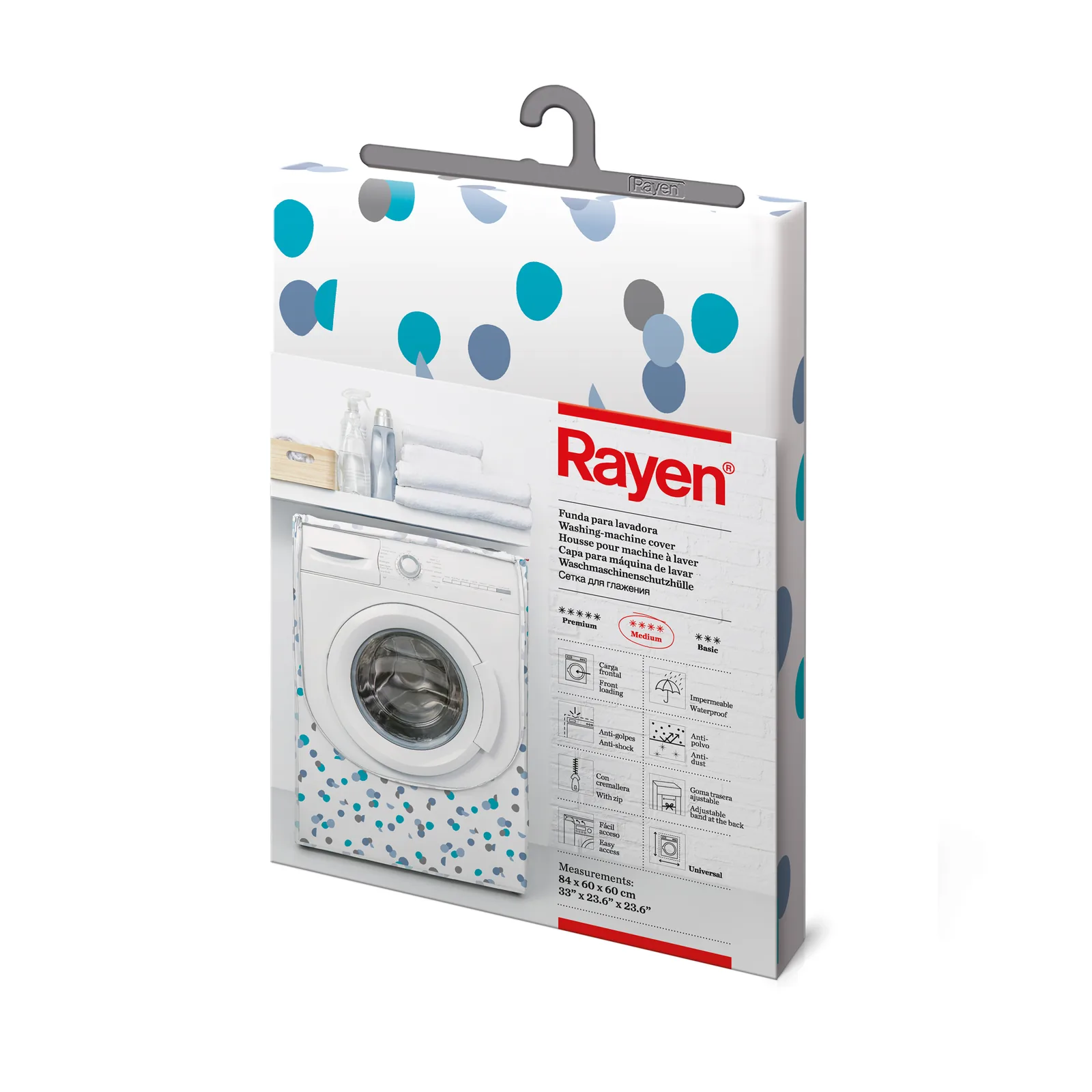 Housse pour machine à laver - 84 x 60 x 60 cm - Turquoise — vue 5