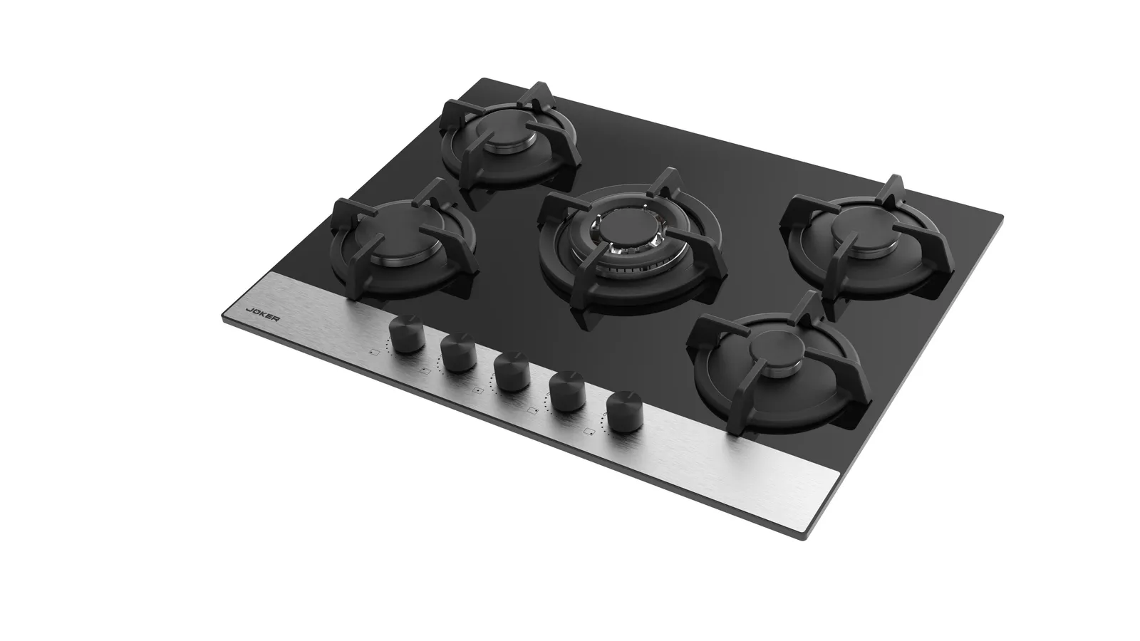 Plaque Gaz Santa 5 Feux 70 cm — Noir & Inox – vue 2