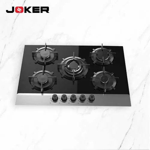 Plaque noir/inox 5 feux 75 cm — vue 2