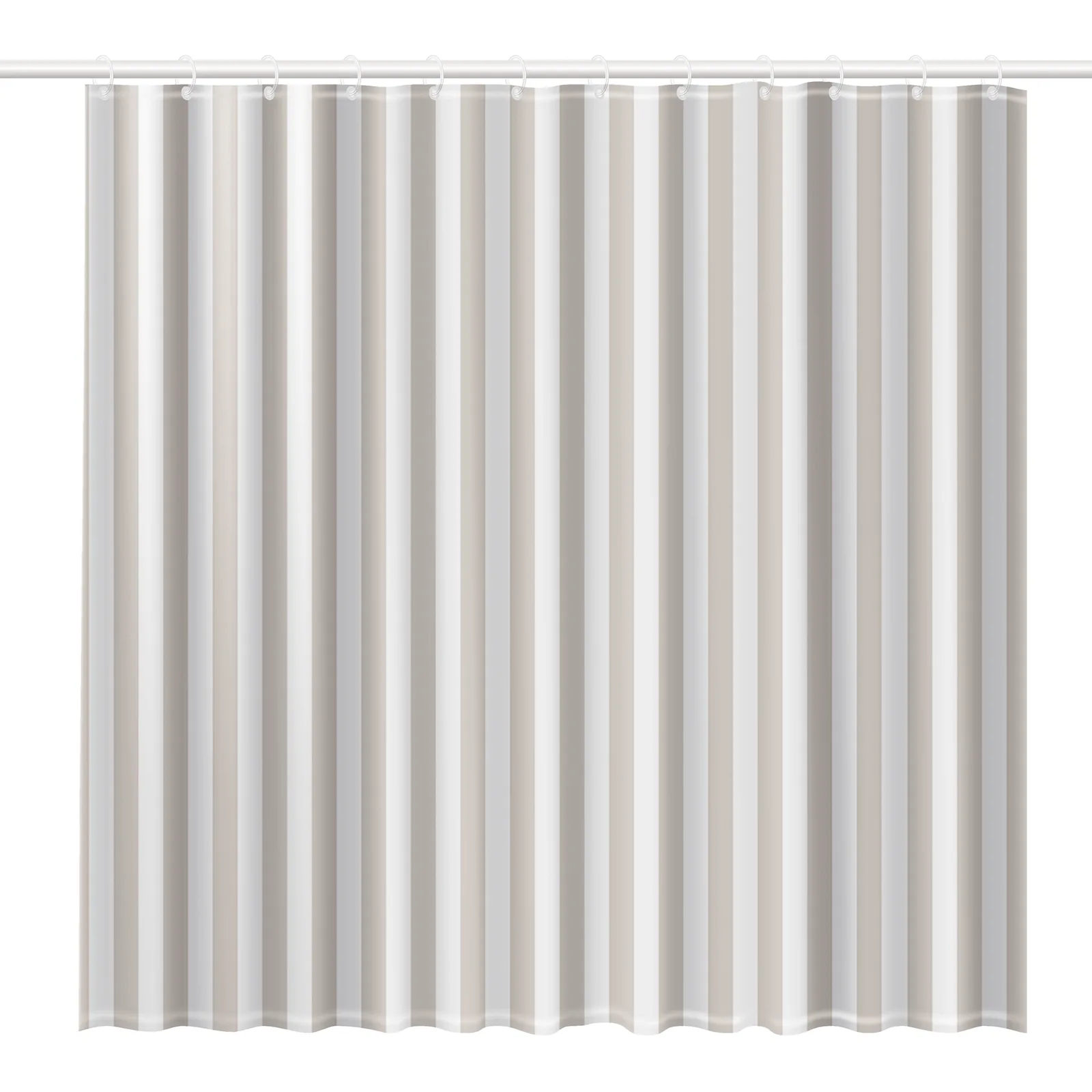 Rayen Rideau de salle de bain - 180 x 200 cm - Blanc&beige — vue 2