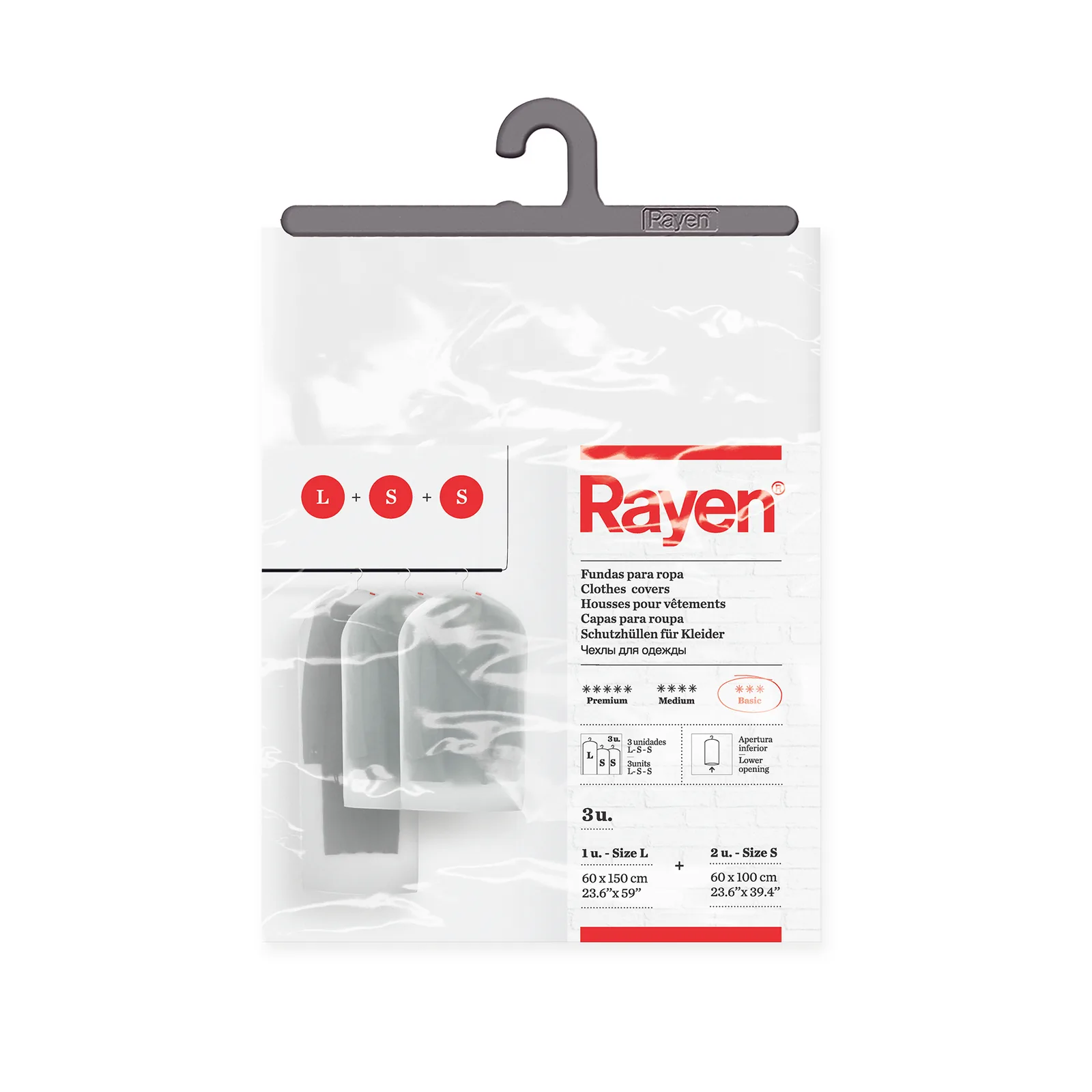 Lot de 3 Housses pour le linge basic - Blanc opaque — vue 5