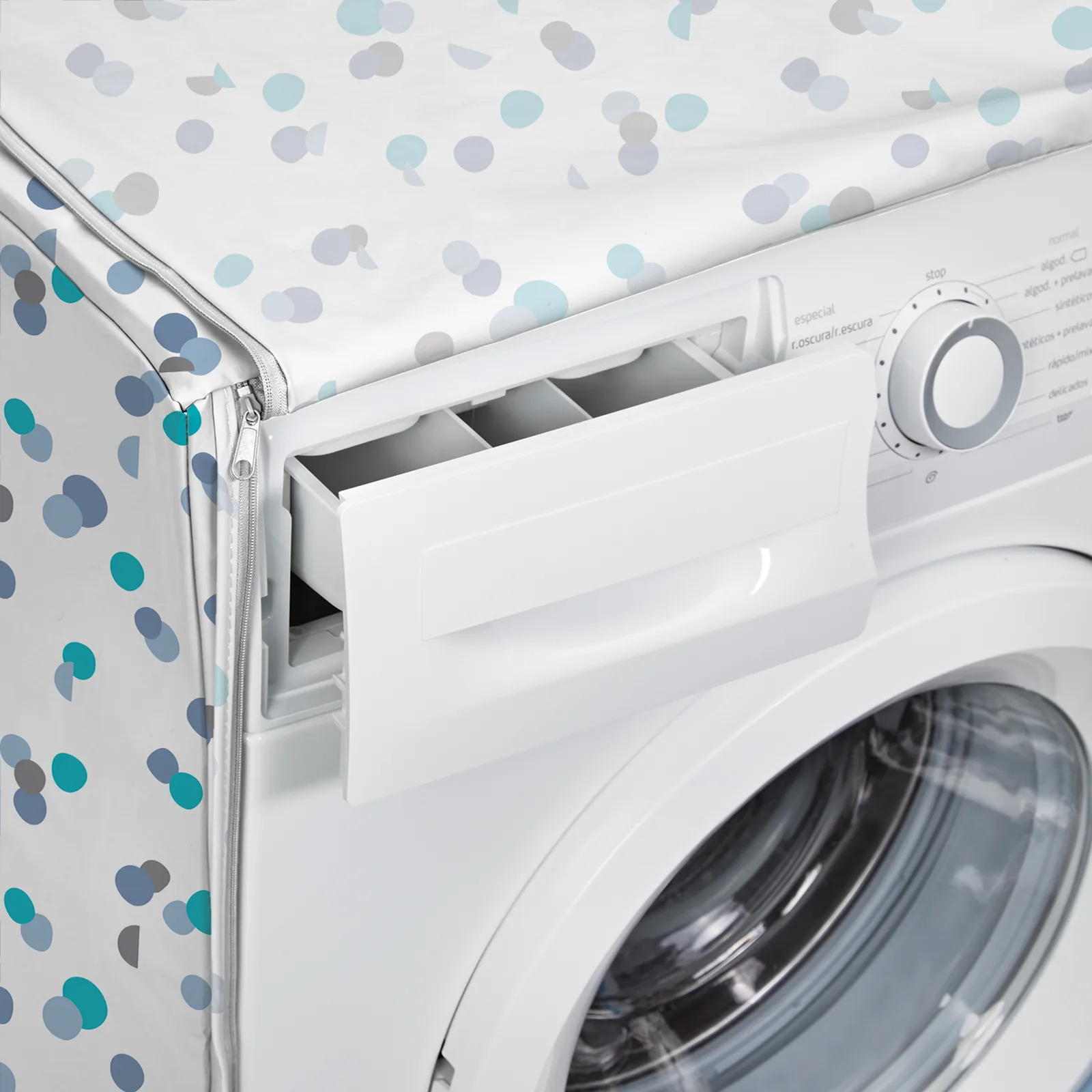 Housse pour machine à laver - 84 x 60 x 60 cm - Turquoise — vue 4