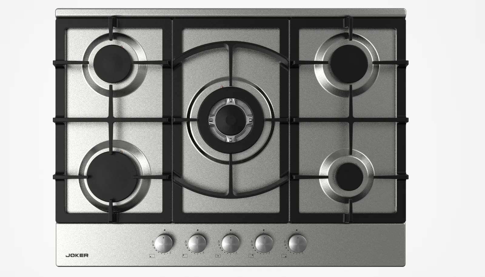 Plaque Gaz 5 Feux Inox 70 cm — Grilles Fonte FFD – vue 3