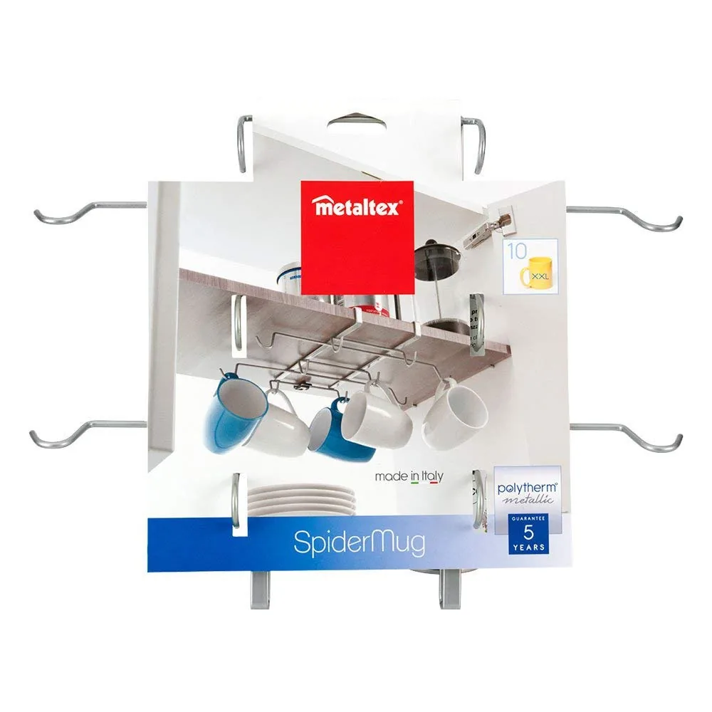 Support large porte 10 mugs suspendu sous tablette 37x28x6 cm — vue 4