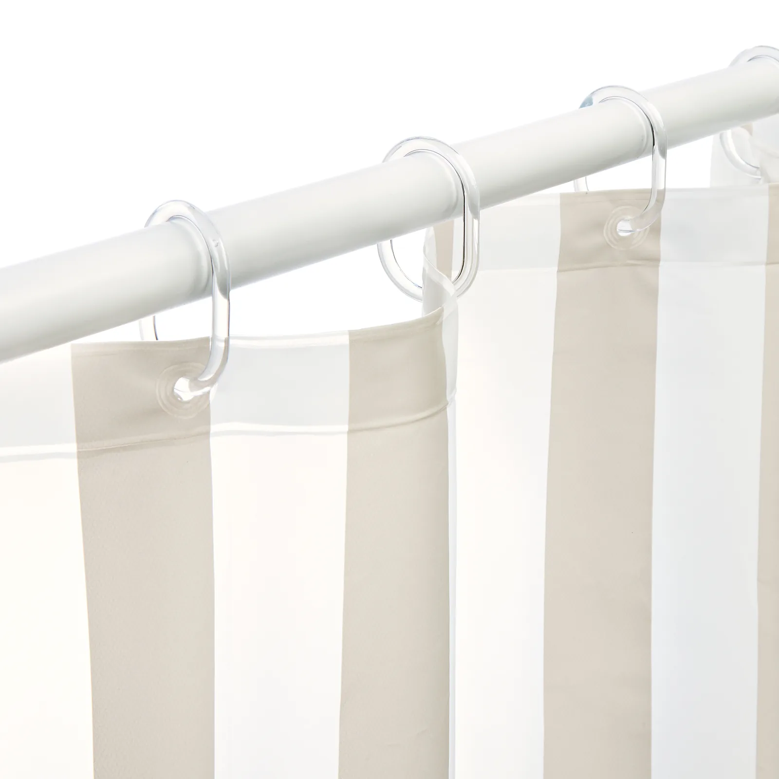 Rayen Rideau de salle de bain - 180 x 200 cm - Blanc&beige — vue 5