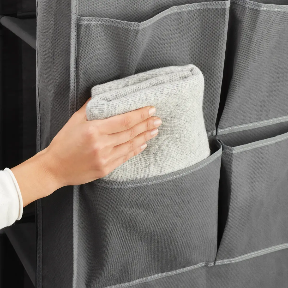 Placard avec étagères - 105 x 45 x 161 cm - Gris foncé — vue 5