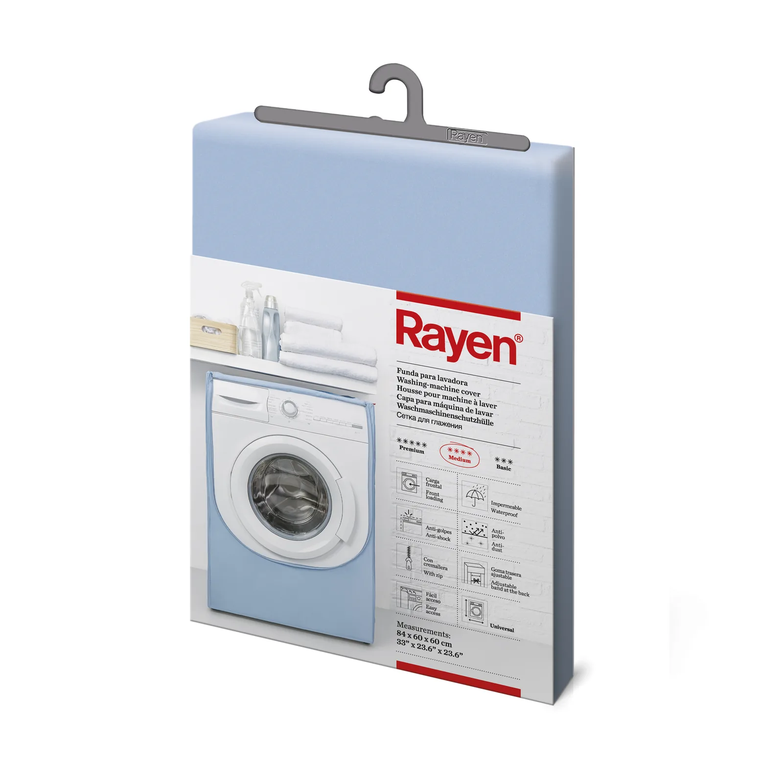 Housse pour machine à laver - 84 x 60 x 60 cm - Bleu — vue 5