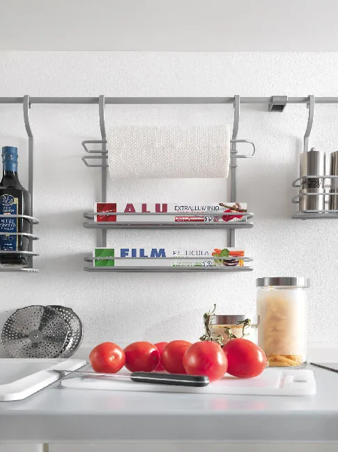 Etagère 3 niveaux Deux étagères avec porte papier essuie-tout — vue 2